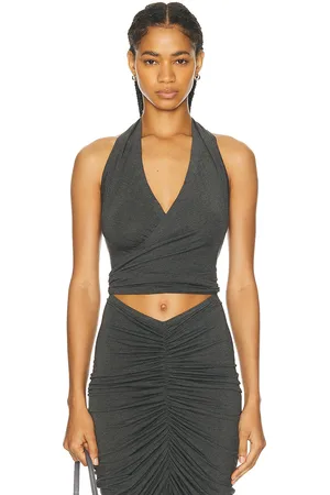 Norma Kamali Halter Wrap Top in