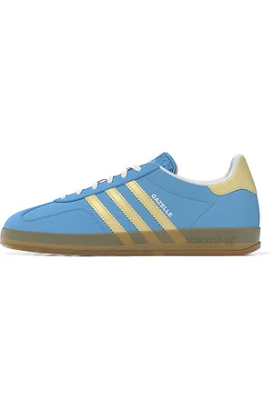 adidas Gazelle Indoor in Semi Blue Burst Almost Yellow & White