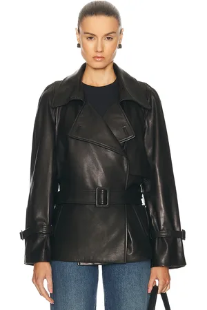 Nour Hammour Brea Belted Leather Jacket in