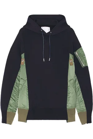 SACAI Sponge Sweat X Nylon Twill Hoodie in