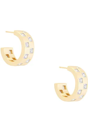 mega Checkered Wide Earring in