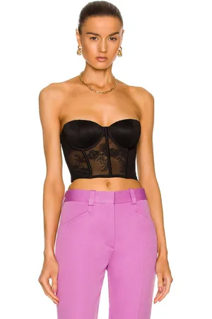 FLEUR DU MAL Bouquet Lace Strapless Bustier Top in