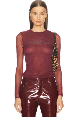 BLUMARINE Long Sleeve Logo Top in