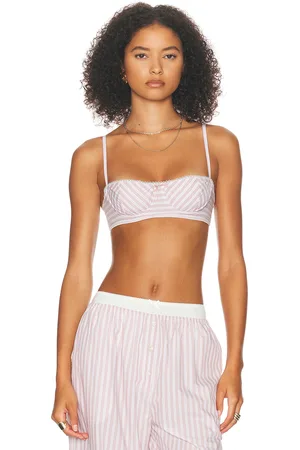Helsa Wide Stripe Poplin Bra in