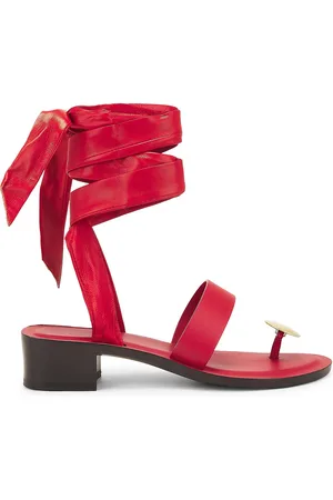 The Row Band Sandal in Gogi Red & Brass