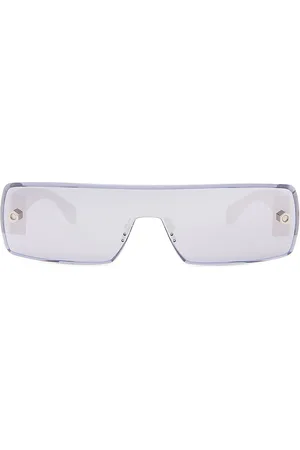 Alaïa Lettering Logo Rectangular Sunglasses in
