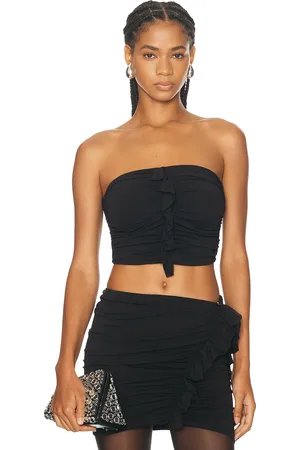 The Attico Ruched Strapless Top in