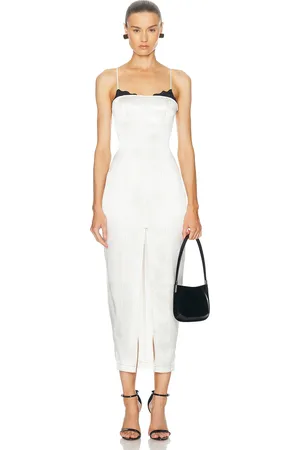 FLEUR DU MAL Silk Maxi Dress With Lace Cups in
