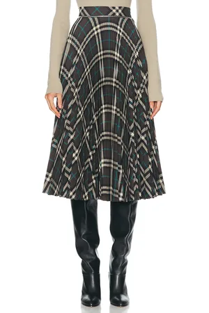 Burberry Pleated Midi Skirt in