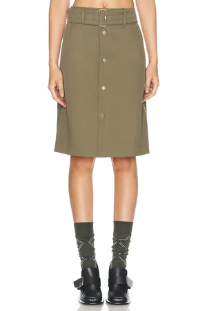 Burberry Belted Midi Skirt in