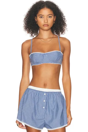 Helsa Pinstripe Poplin Bra in