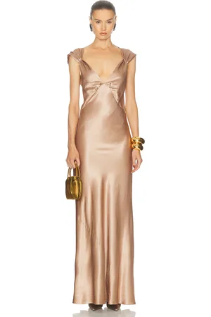 Saint Laurent Satin Long Dress in