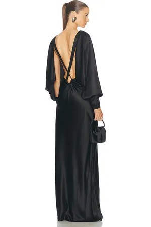 Saint Laurent V-neck Long Dress in