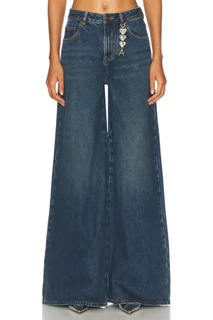 AREA Crystal Heart Charm Wide Leg in