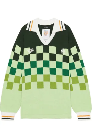 rice nine ten Knitting Checkered Soccer Jersey in