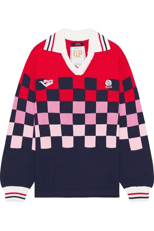 rice nine ten Knitting Checkered Soccer Jersey in