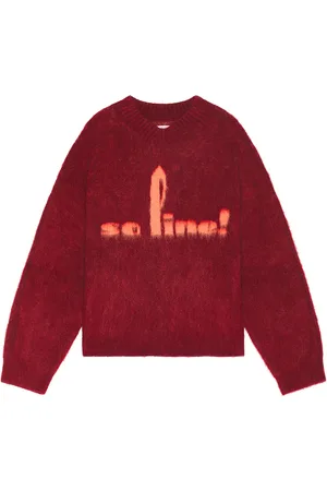 MARTINE ROSE Brushed Mohair V-Neck Jumper in