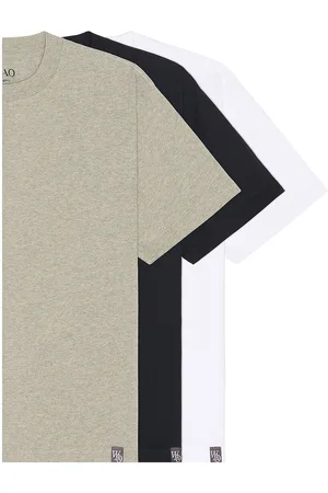 WAO The Relaxed Tee 3 Pack in Black White & Heather Grey.