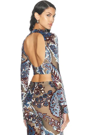 Etro Cropped Long Sleeve Top in