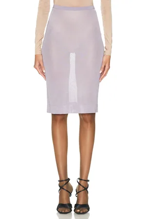Saint Laurent Sheer Midi Skirt in
