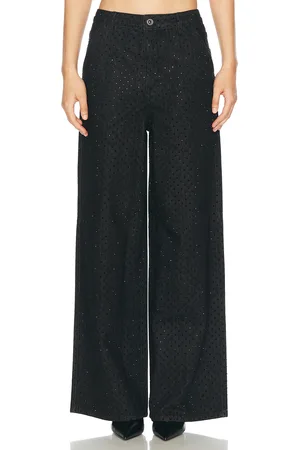 Self-Portrait Rhinestone Straight Leg in
