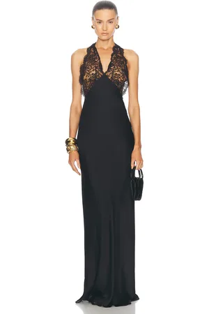 Saint Laurent Lace Bodice Long Dress in