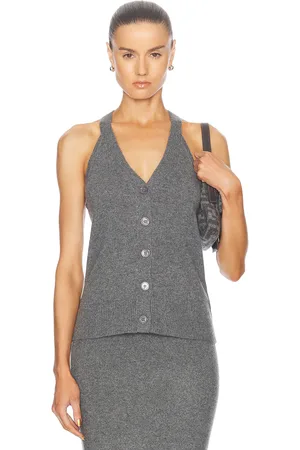 ENZA COSTA Cashmere V Neck Halter Cardigan in
