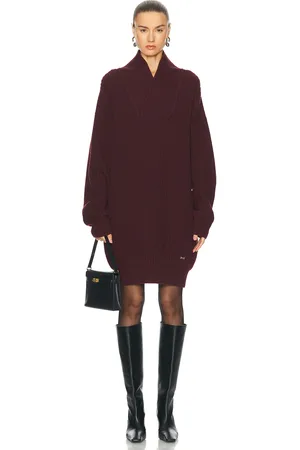 Victoria Beckham Shawl Neck Sweater Dress in