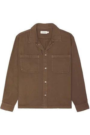 Frame Textured Terry Double Pocket Relaxed Shirt in
