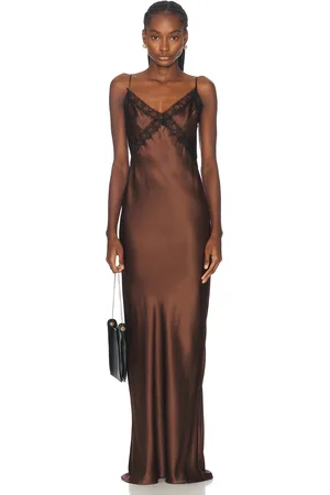 Kiki de Montparnasse Lace Inset Maxi Slip Dress in