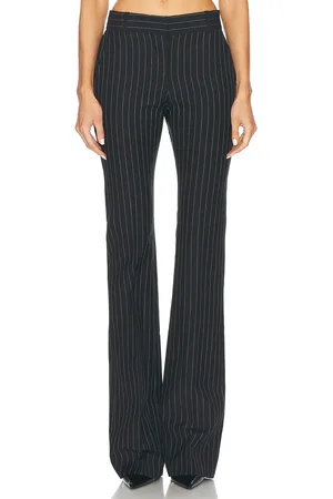 Alexander McQueen Pinstripe Straight Leg Pant in