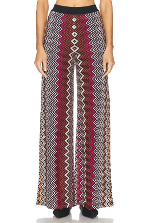 Missoni Wide Leg Trouser in Black Pink White & Rust