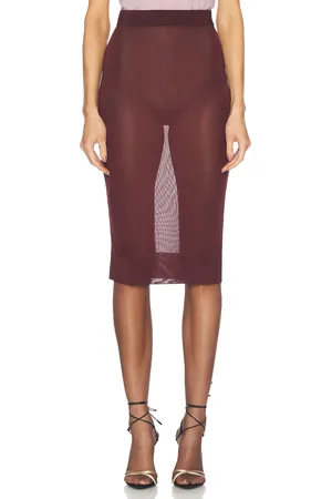 Saint Laurent Midi Pencil Skirt in