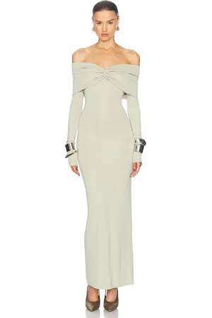 Helsa Matte Jersey Off Shoulder Maxi Dress in