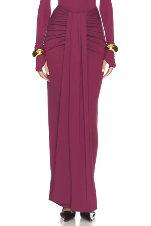 Helsa Matte Jersey Long Wrap Skirt in