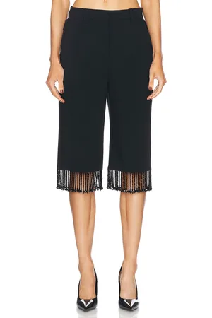 Mach & Mach Crystal Fringe Long Shorts in