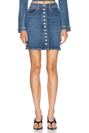Alexander Wang High Waisted Snap Front Mini Skirt in