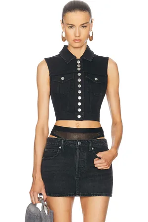 Alexander Wang Snap Front Trucker Vest Top in