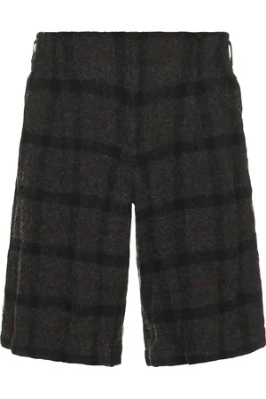 Comme des Garçons Check Shorts in Gray Black & Red