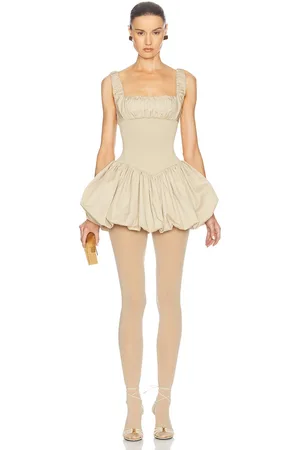 Helsa Rib Mix Puffy Mini Dress in