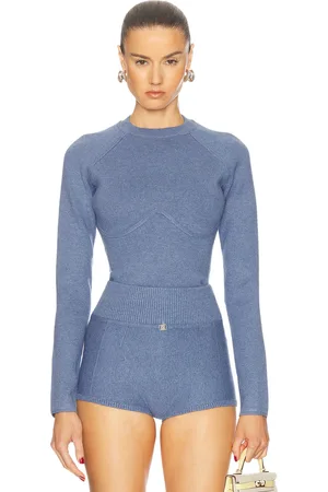 FLEUR DU MAL Knit Underbust Long Sleeve Top in