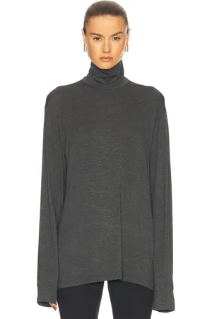 Norma Kamali Long Sleeve Turtleneck Easy Fit Top in