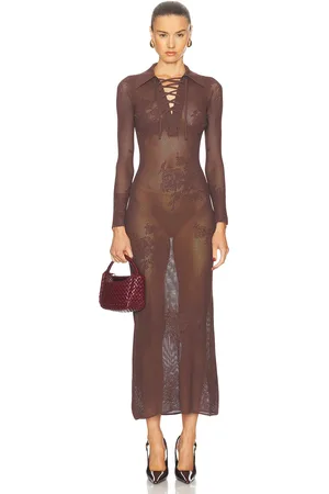 FLEUR DU MAL Lace Pointelle Maxi Dress in