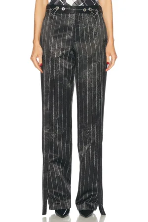 Jean Paul Gaultier Pinstripes Satin Tailored Trouser in