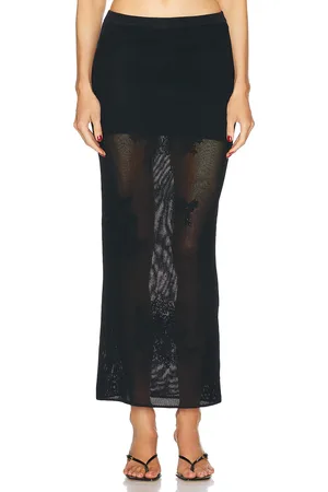 FLEUR DU MAL Lace Pointelle Maxi Skirt in