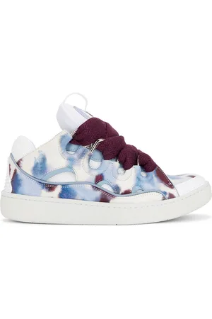 Lanvin Curb Sneakers in Burgundy & Blue
