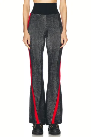 Perfect Moment Evie Knitted Flare Legging in Dark Charcoal Blue Red & Snow White