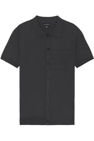 CLUB MONACO Short Sleeve Tech Button Down Shirt in