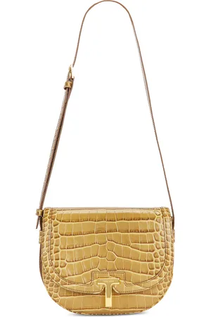Tom Ford Wallis Stamped Croc Crossbody Bag in