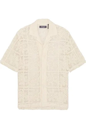WAO Floral Crochet Camp Shirt in